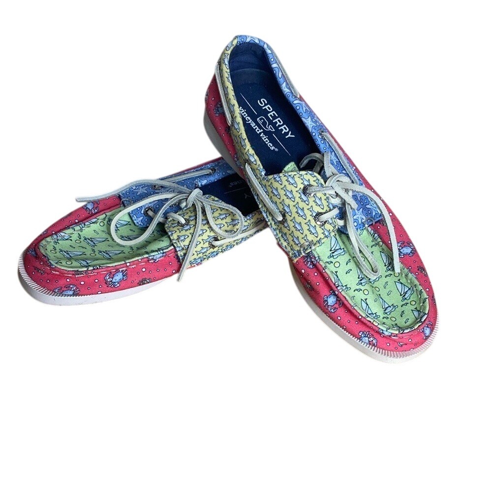 Sperry vineyard vines boys nautical Multicolor Boat Shoes size 3